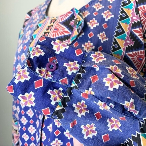 VTG Frontier Series Western Rodeo Button Up Open Neck Shirt Medium - Picture 6 of 11